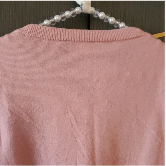 kate spade pink embellished bow sweater top size medium nwot - Picture 5 of 6